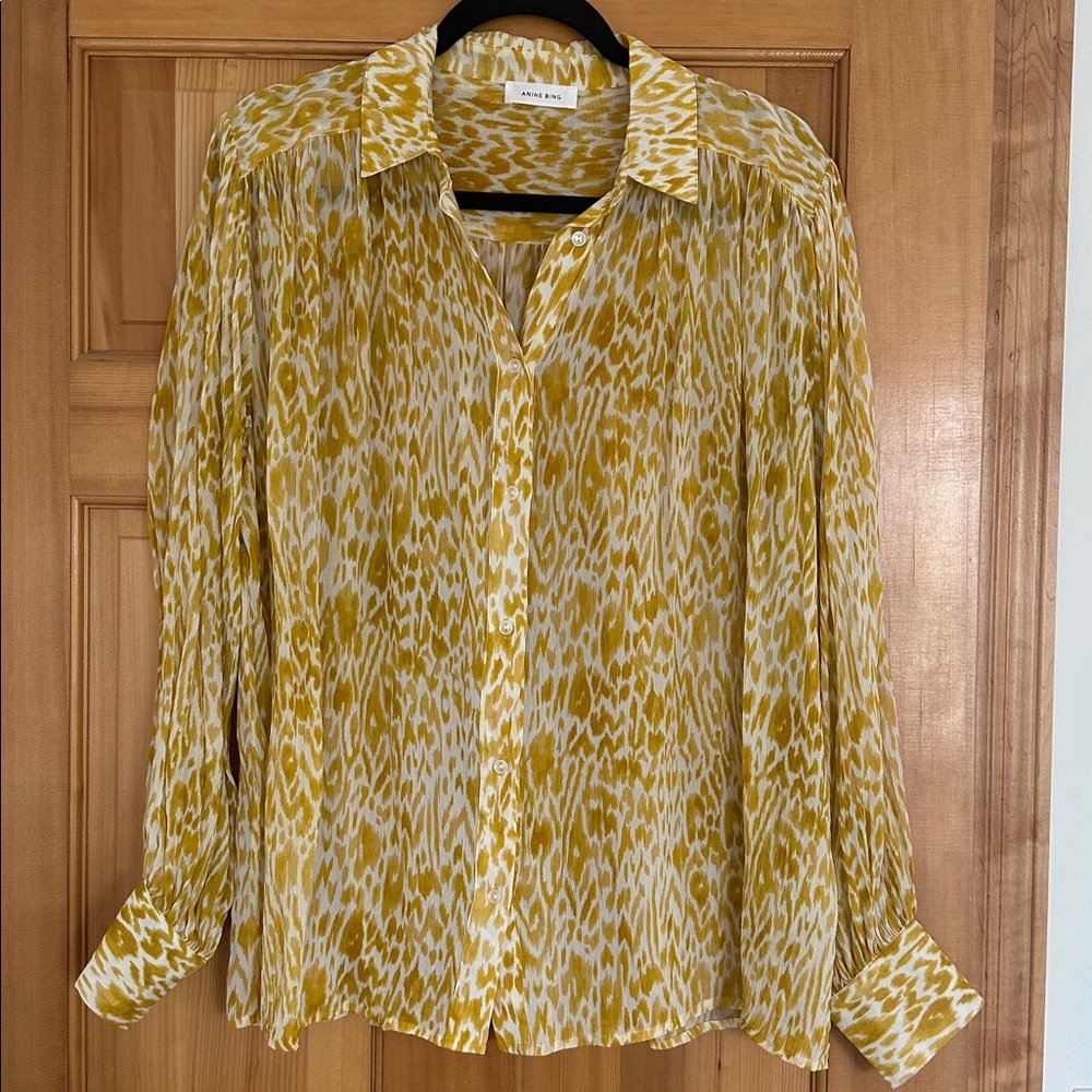 Anine‎ Bing Caleb Shirt in Marigold Leo - Picture 6 of 9